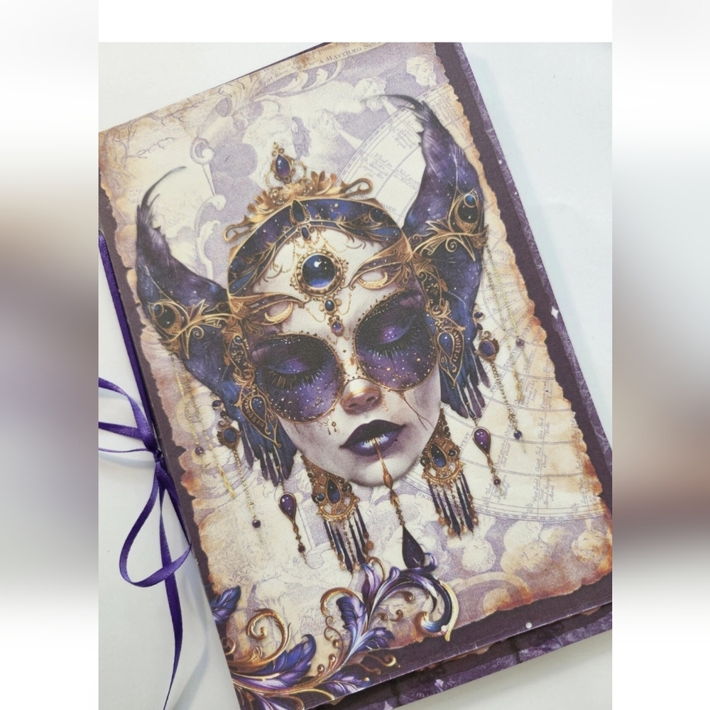 Junk Journal Booklet "MYSTIC" Fortune PSYCHIC HANDMADE  Cards, Pockets Ephemera